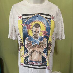 CM Punk Best in the World Men's White T Shirt Size Large